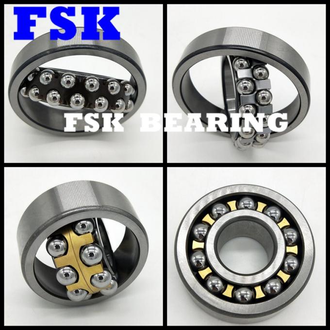 Double Row 1208 1209 Self Aligning Bearing Steel Cage , Nylon Cage