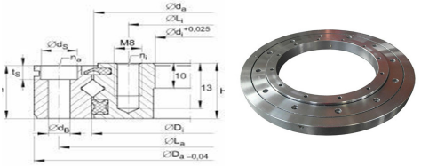 Super Precision XU060094 Four Point Contact Slewing Ring Bearing 57*140*26mm For Crane Robotic Rrm 5