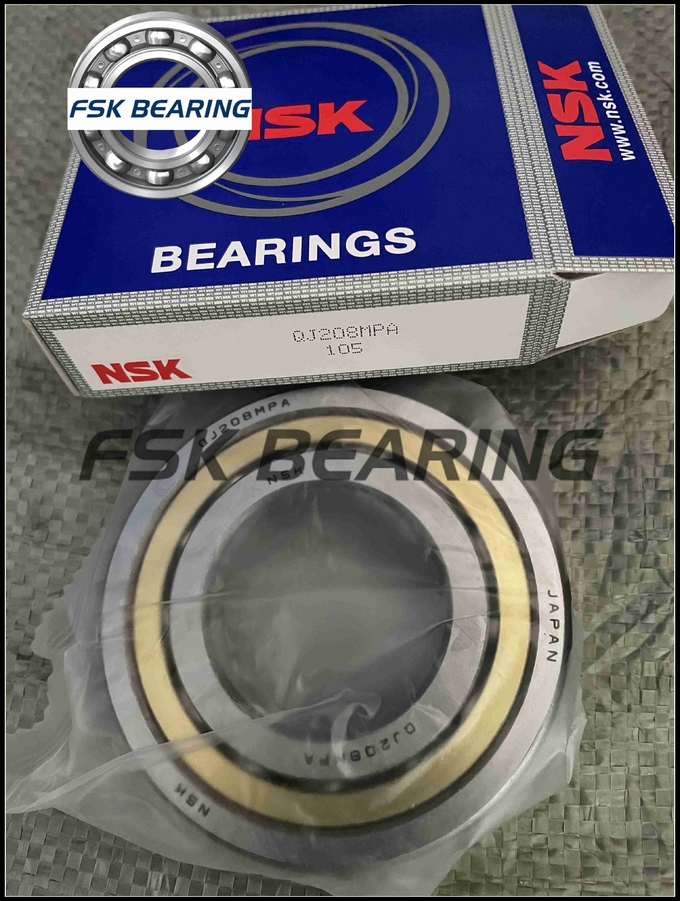 Four Point QJ208MPA Angular Contact Ball Bearing 40 × 80 × 18 Mm Brass Cage ABEC-3 0
