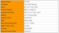 INA / McGill Yoke Type Track Rollers NUTR20 / NUTR2052 , ABEC-3