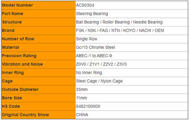 VBT15Z-2 Steering Column Bearing 35mm × 11mm Idler Auto Bearing