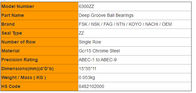 Shield Bearings  6300ZZ Deep Groove Ball Bearing Industrial Ball Bearings