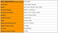Hot Sale NATV20PP Roller Cam Bearings Double Row 20mm × 47mm × 25mm