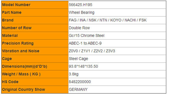 NTN Automotive Bearings Catalog 566425.H195/800792WC/20967828 for MAN