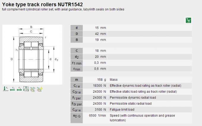 Customized Cam Follower Needle Roller Bearings NUTR15 42 / NUTR17 47 0
