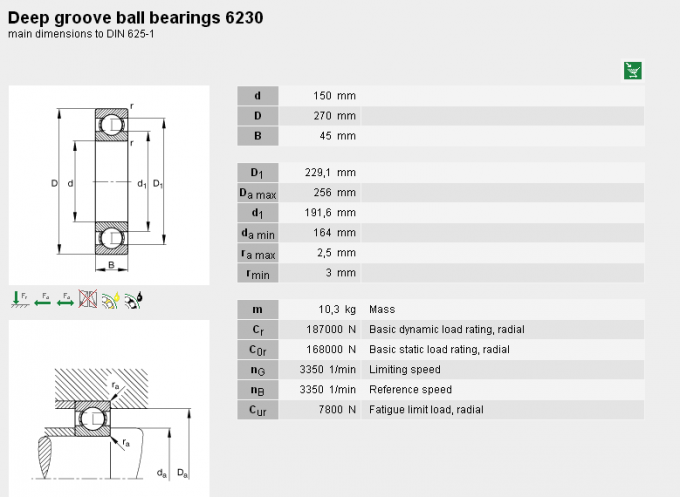 Standard 6230 FAG Deep Groove Ball Bearings Chrome Steel V1 / V4 2