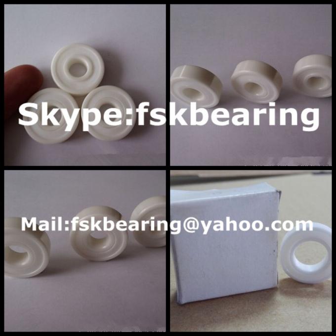 White Miniature Ceramic Skateboard Bearings Si3N4 ZRO2 Material 0