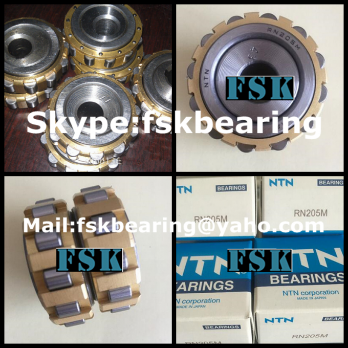 Eccentric RN205M Cylindrical Roller Bearing Brass Cage for Reduction Box 1