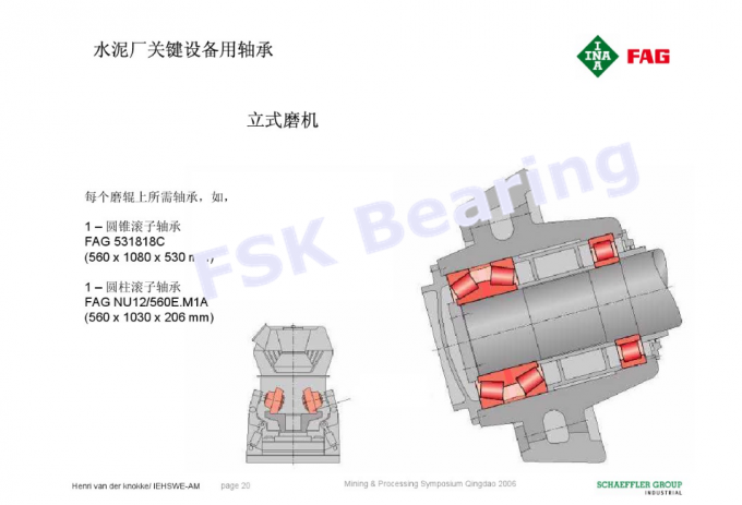 Large Size 531818C Tapered Roller Bearings 560mm × 1080mm × 530mm for Grinding Mill 0