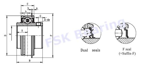 Inch Size SER207 SER207-20  SER207-23 Insert Bearing with Screw and Snap Ring 0