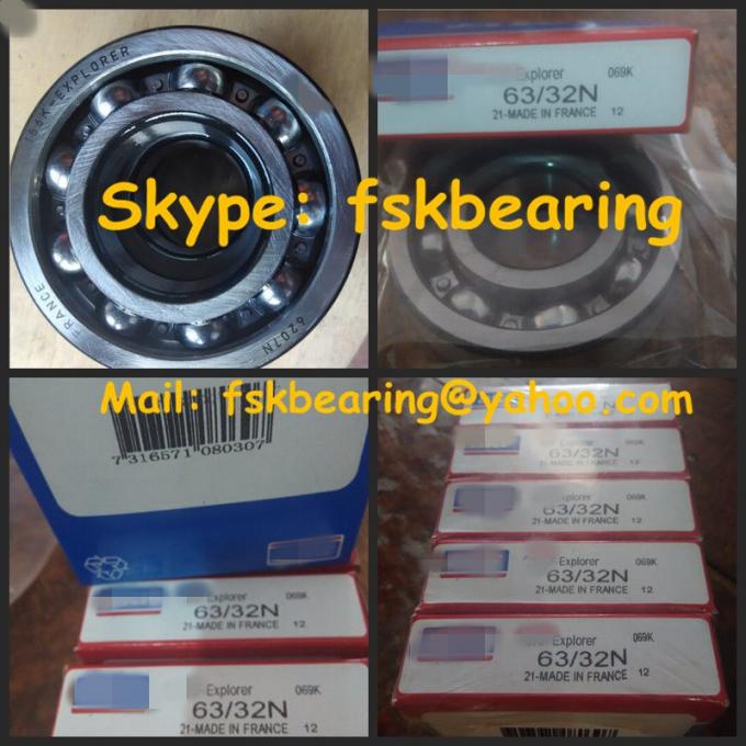 Nonstandard Deep Groove Ball Bearings Snap Ring Groove Radial Load 63/32N