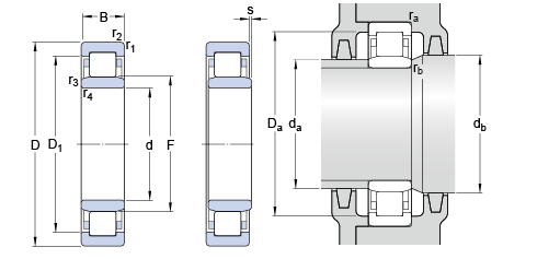 NU 2216 ECP Single Row Cylindrical Roller Bearing For Screw Machine ...