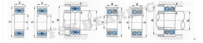 Double Row 1208 1209 Self Aligning Bearing Steel Cage , Nylon Cage , Brass Cage 2