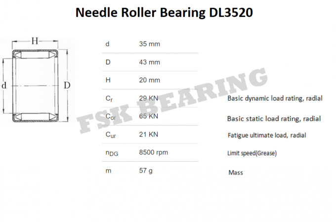Full Complement DL3520 DLF3520 Needle Roller Bearing For Textile And Agricultural Machinery 0