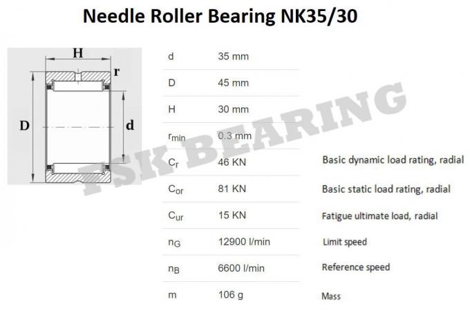 NK 35/30 TAF 354530 Needle Roller Bearings Without Innner Ring Small Clearance 1