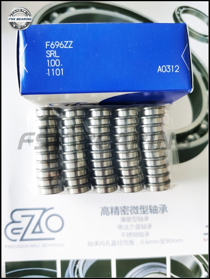 EZO F697ZZ Flange Deep Groove Ball Bearing 7*17*5mm for Machine Tool Spindle 8