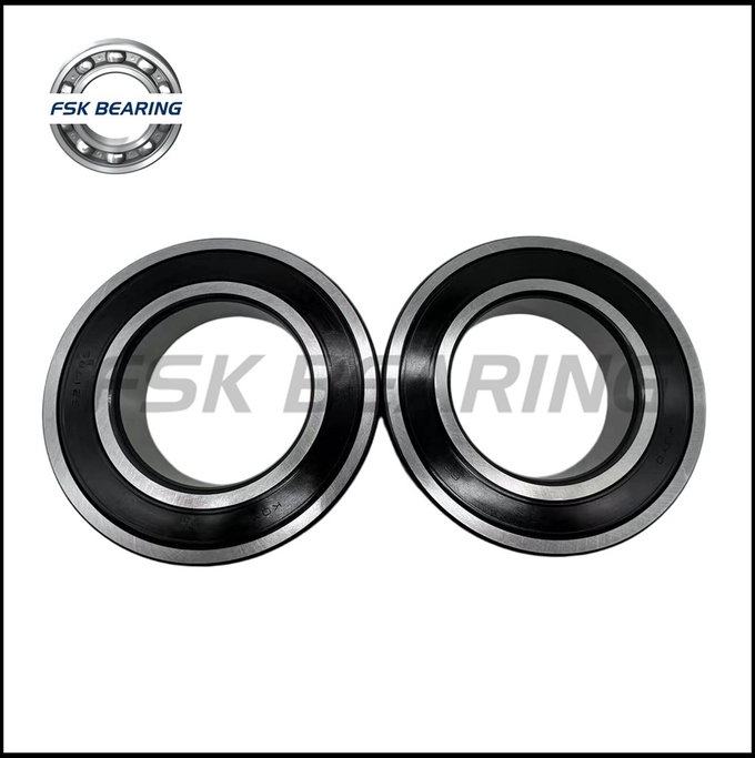 Black Chamfer 6217 2RS Deep Groove Ball Bearing Rubber Seal Low Noise For High Speed Motor 0