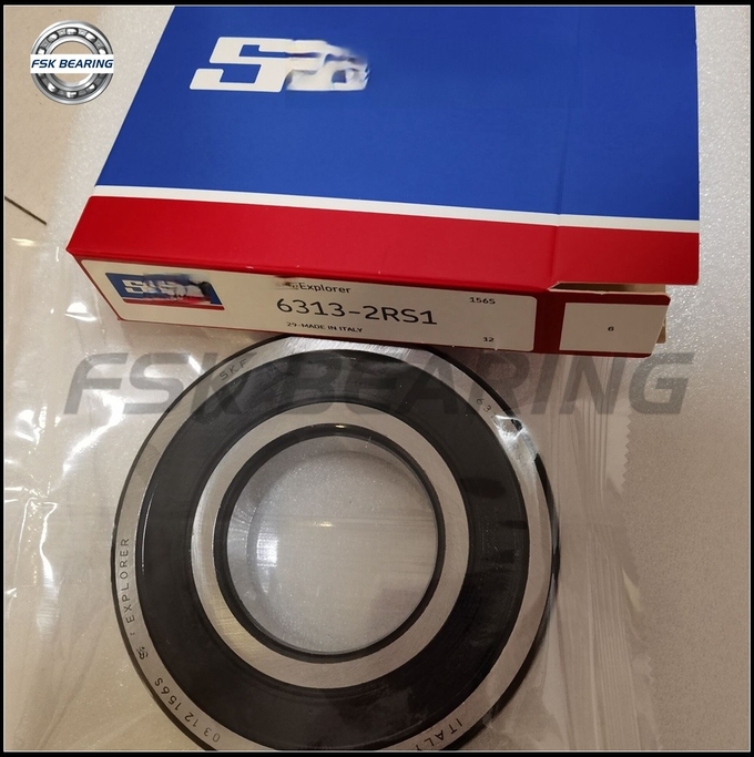Black Chamfer 6217 2RS Deep Groove Ball Bearing Rubber Seal Low Noise For High Speed Motor 4